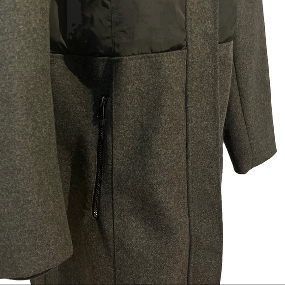 SOLD Lands End Wool Denali Like Long Coat Faux Fur Detachable Hood Gray Black - Picture 10 of 14